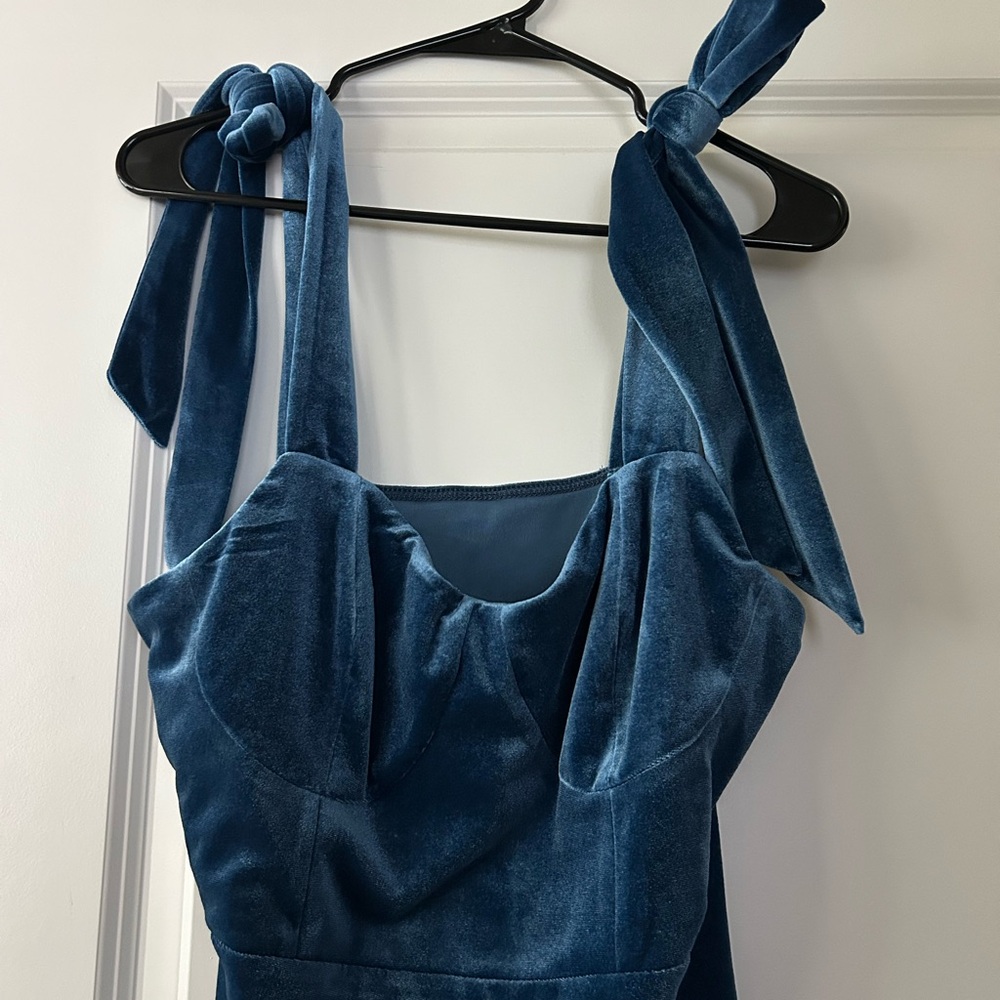 Blue Velvet Holiday Dress - Picture 5 of 7